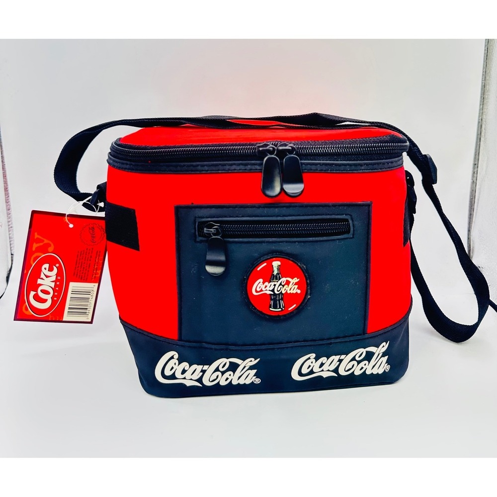 Coca-Cola 6-Can Insulated Cooler Bag Red Black Soft Lunch Box New with Tags